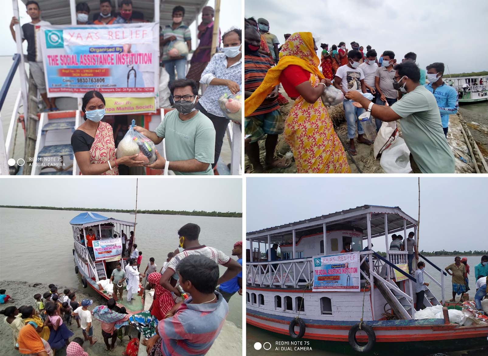 Relief materials have been distributed to the YAAS-affected families of Kumirmari Island.