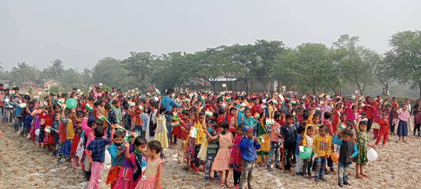 SAI organizes hoisting ceremonies where students salute the national flag and sing the national anthem.