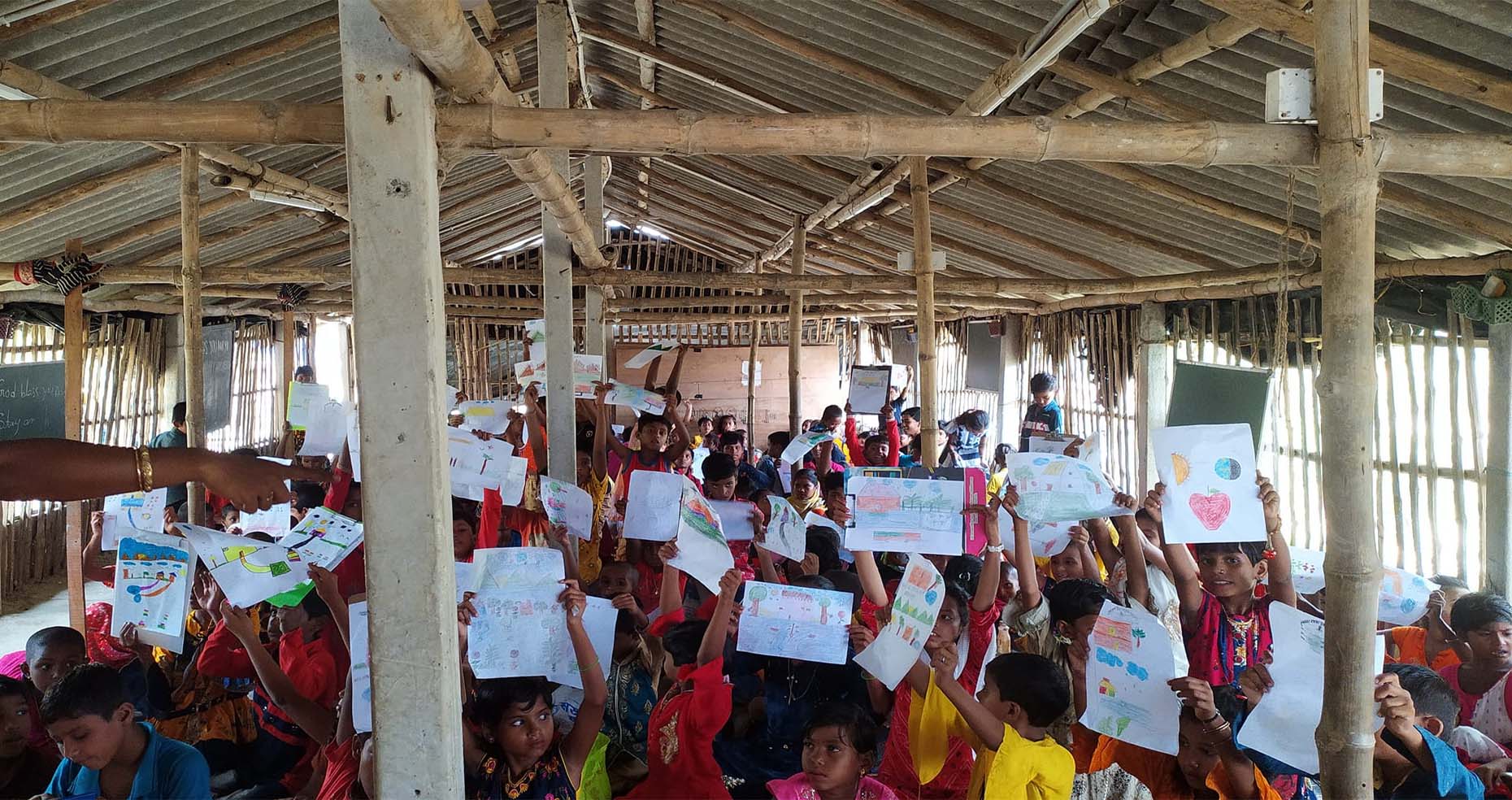 A Drawing competition is organised at Subdarban Badaban Bharati Education Centre on World Day Against Child Labour Day.
