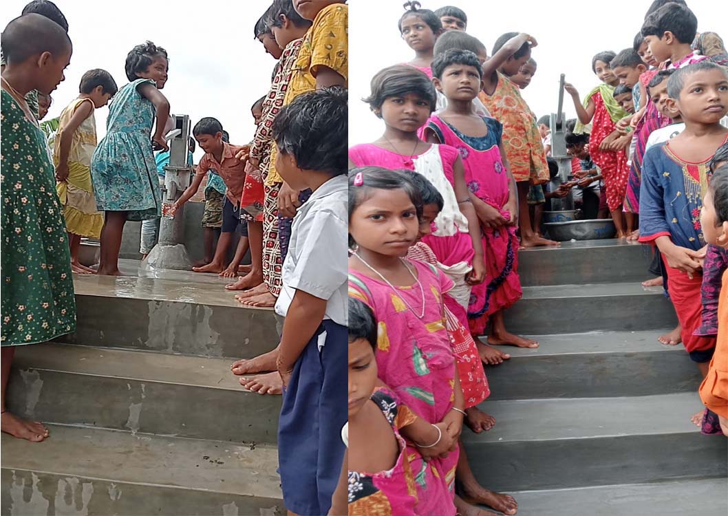 Hon'ble Member of Parliament Pratima Mandal Mahasaya provided purified drinking water to the children at the SAI-run Bharati Education Center in Goran Bose village of the remote Sundarbans.