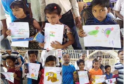 The children of SAI have won first, second and third place in the drawing competition.
