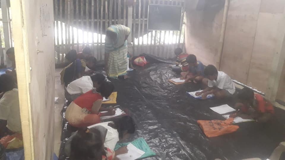 Annual Exam 2021 underway at Sundarban Badaban Bharati Education Centre.