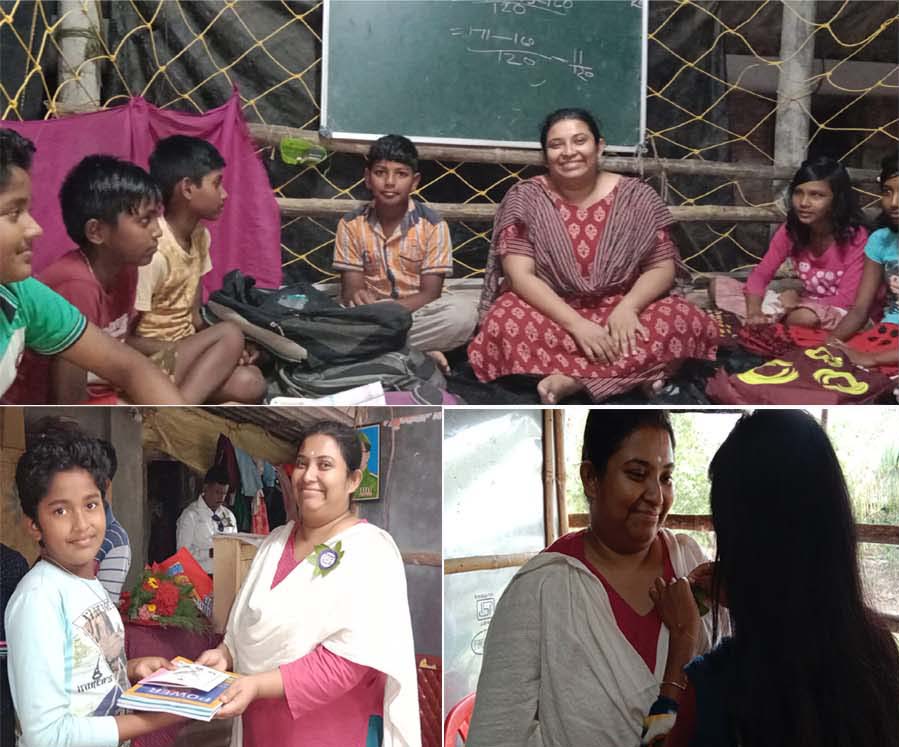 Professor Shinjini Dasgupta, Department of Physics, Victoria Institution (College) spent time with students of the Barnaparichay Education Centre of SAI.