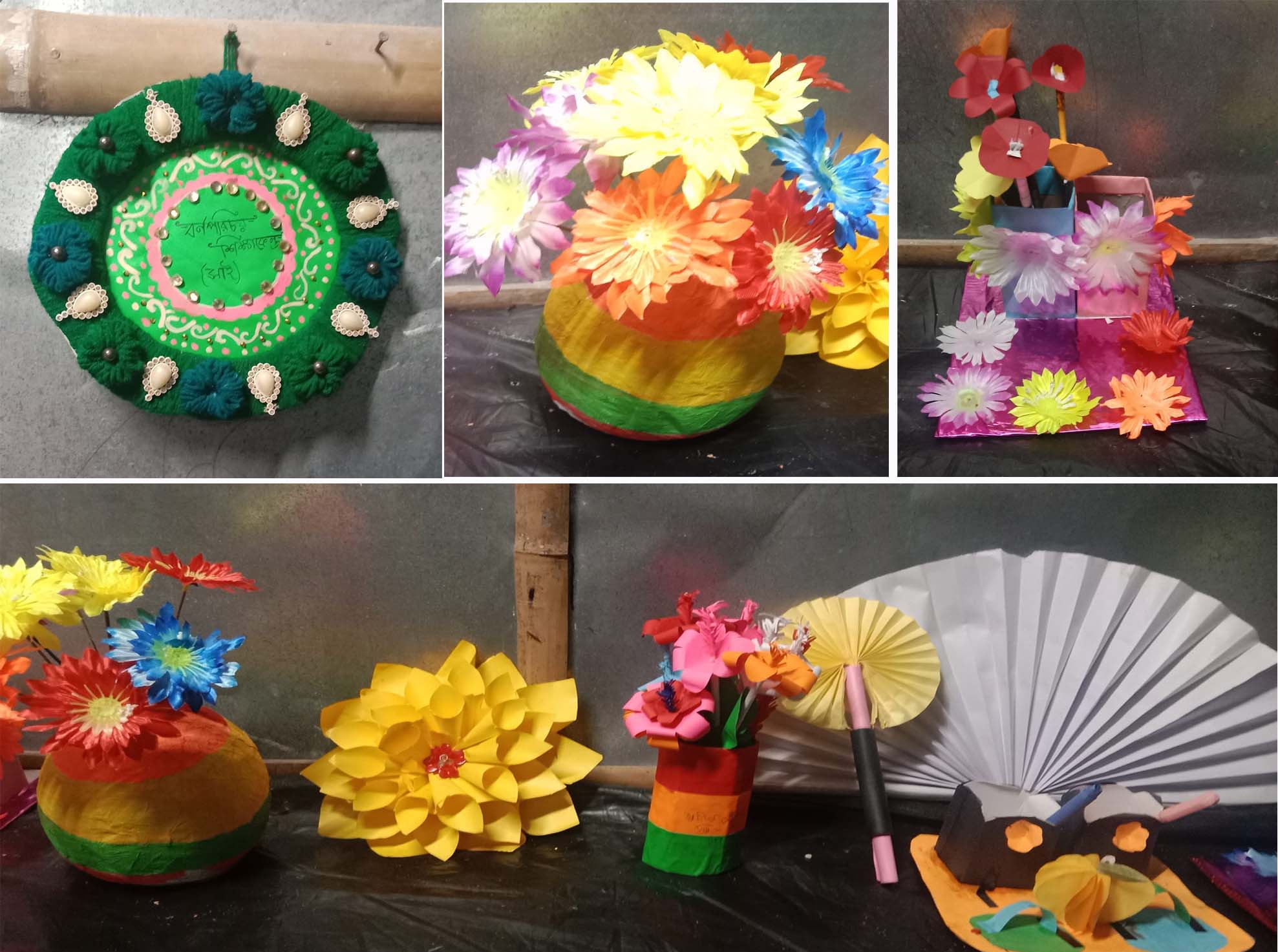 Some handicrafts made by students at a school run by SAI.