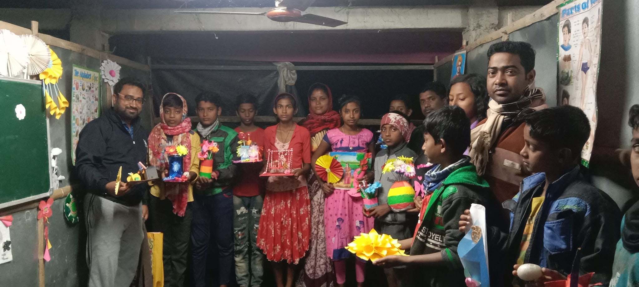 Some handicrafts made by students of Barnaparichay Education Centre run by SAI.