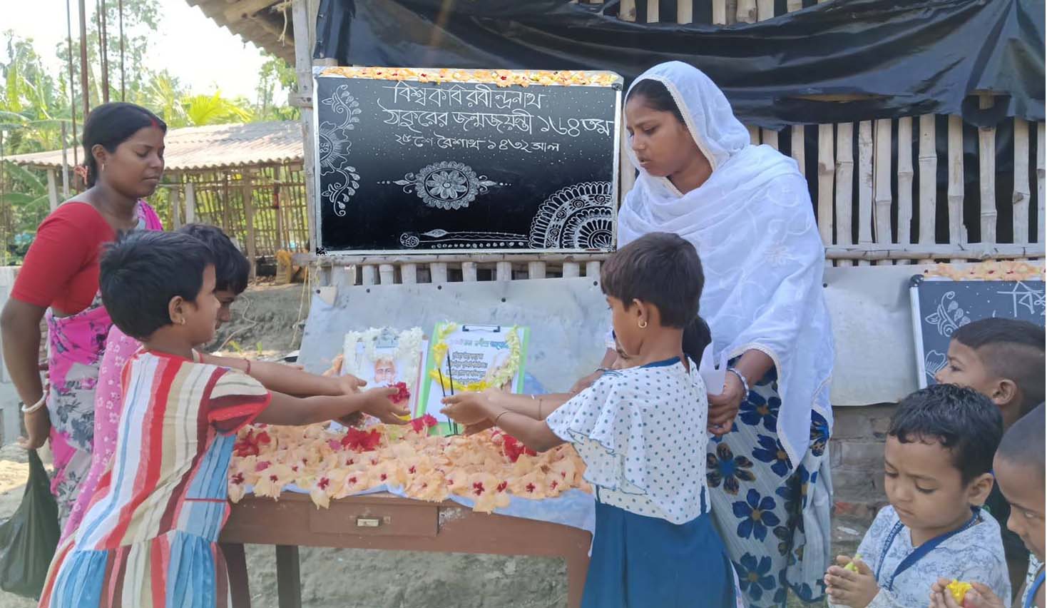 The 164th Birth Anniversary of Kabiguru Rabindranath Tagore was celebrated in our Sundarban Badaban Bharati Education Centre.