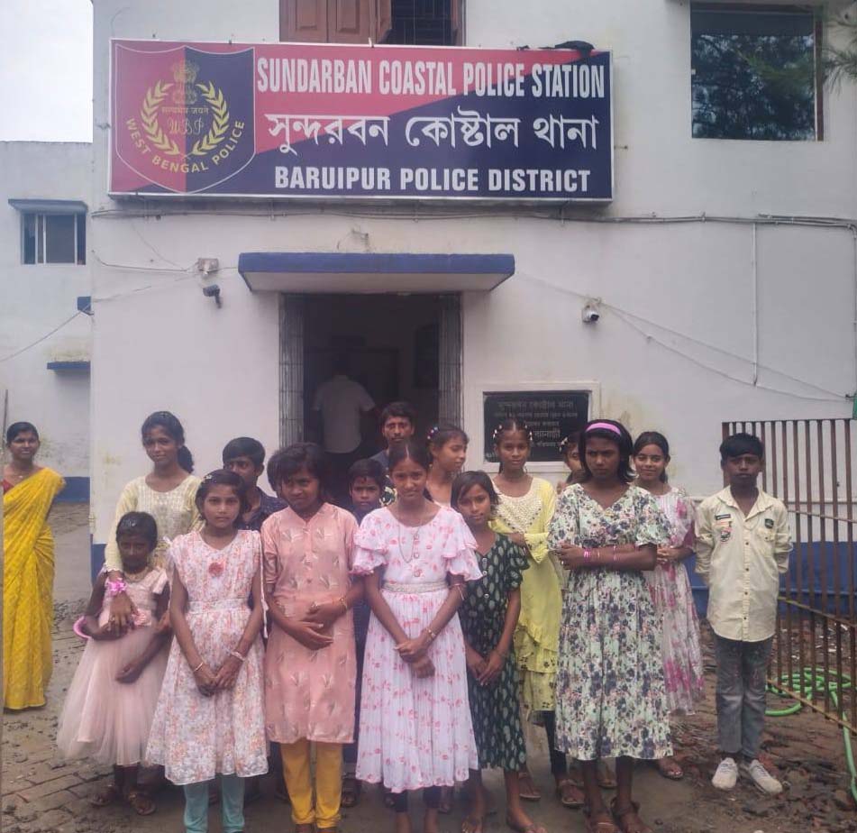 On the occasion of Raksha Bandhan, the students of our Nonamatir Pathsala have come to Sundarban Costal Police Station to tie Rakhi..