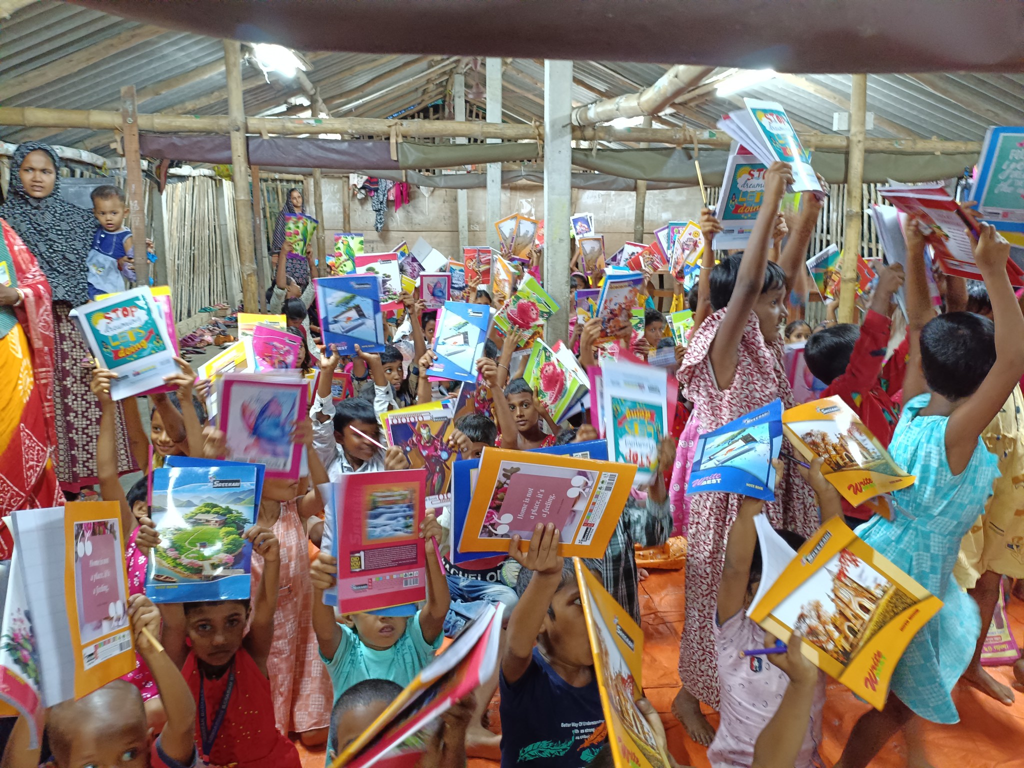 Before the Saradiya festival, some gifts and educational materials are given to children.