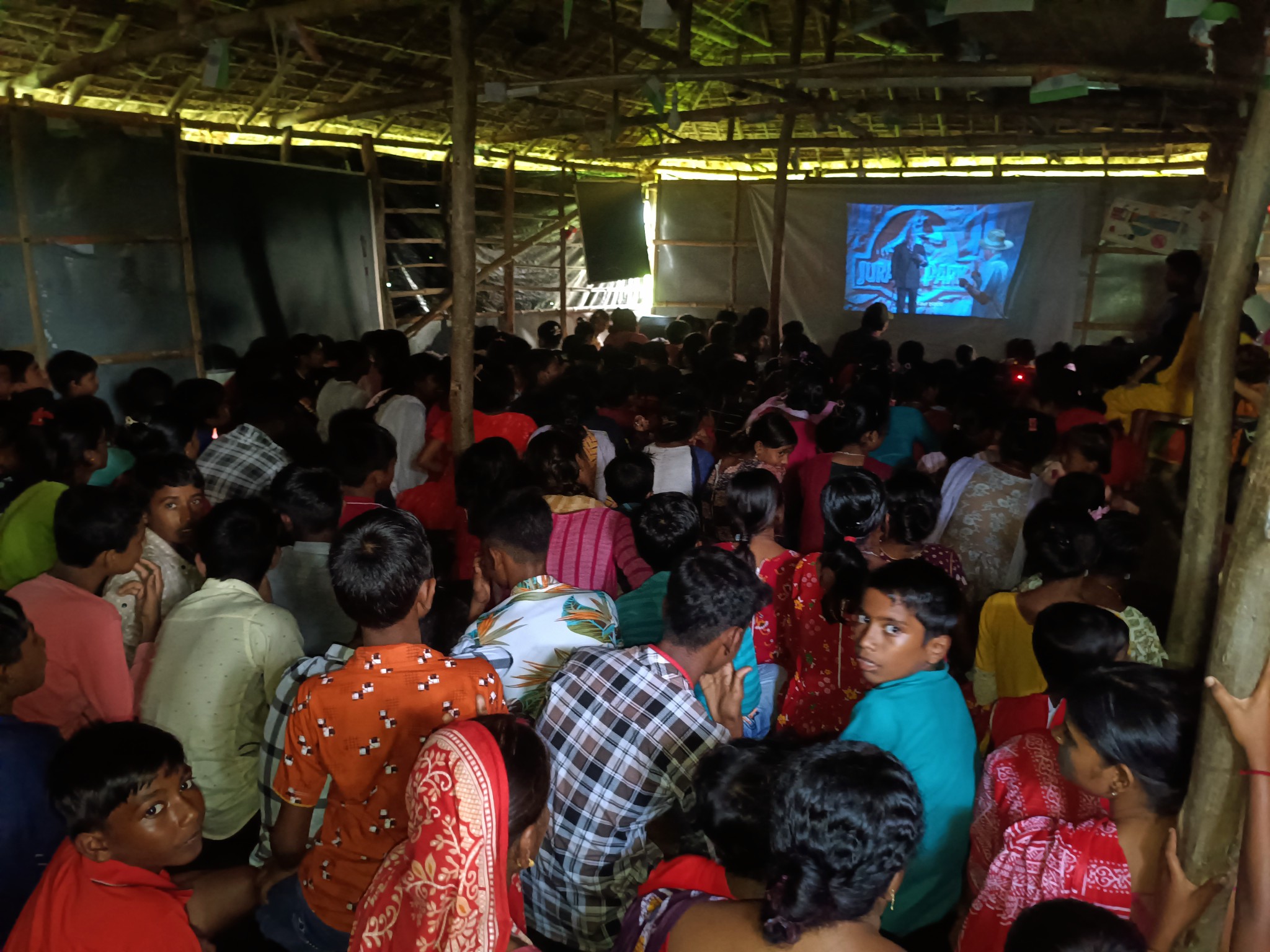 A film is being shown on Children's Day.