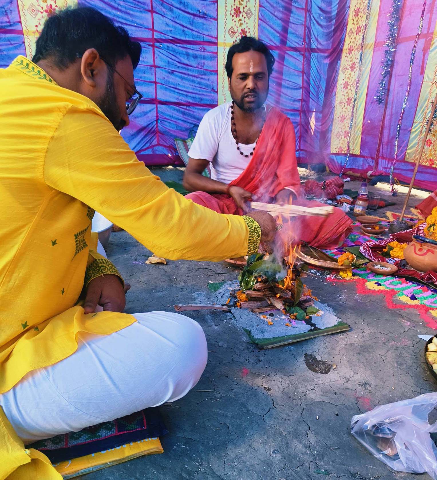 Saraswati Puja is also being celebrated at the Barnaparichay Education Centre, run by SAI.