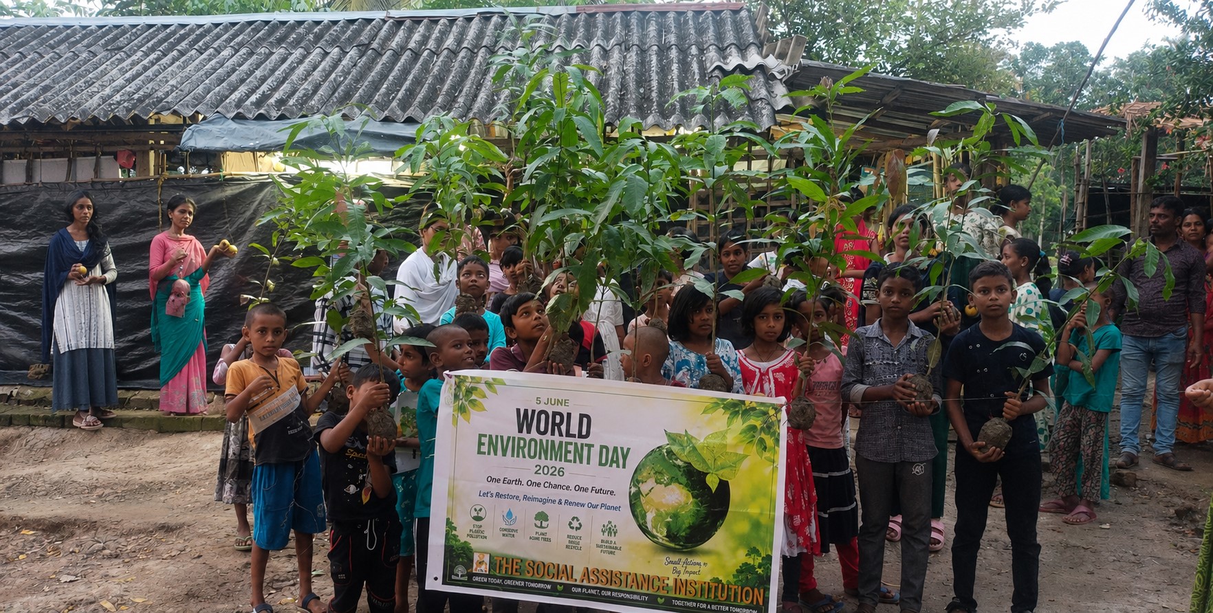 On World Envirobment Day 2026, fruit tree saplings were gifted to the students of SAI run education Centre.